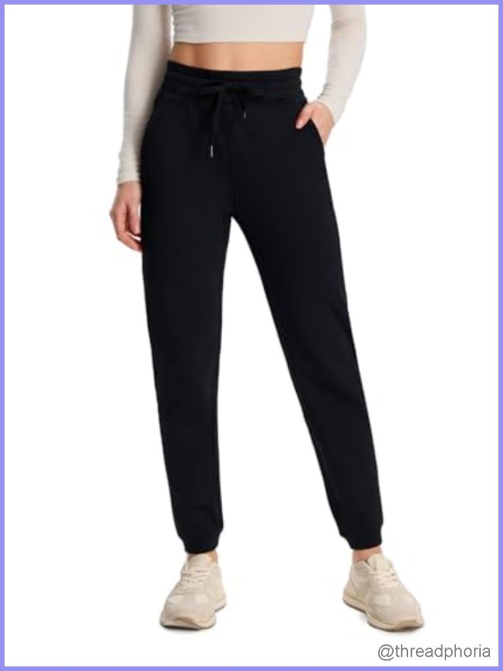 Fleece Lined Jogger Pants with Pockets, High Rise, 25/28/31 Inch Inseam